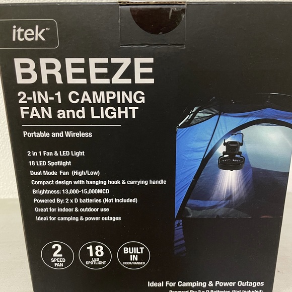 Brand New Itek Breeze 2-in-1 Camping Fan and Light - New In The Box - Picture 4 of 5